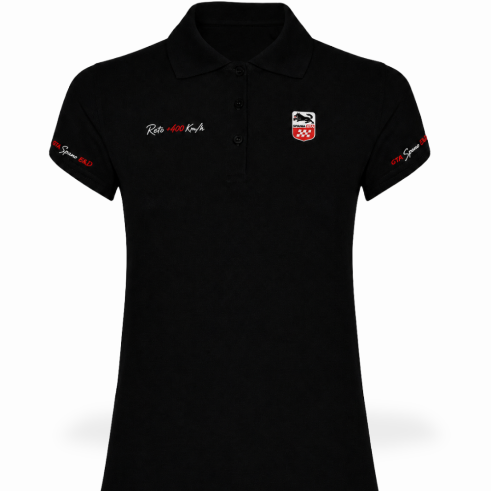Polo piqué - Mujer R+400 - Negro
